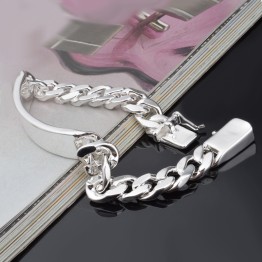 10MM Chain Bracelets for men wholesale 925 sterling silver  bracelets bangle fashion silver jewelry silver 925 bracelets