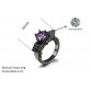 2016 New Black Gold Filled Amethyst Rings Vintage Skull Shaped Ring CZ Created Diamond Fashion Jewelry For Women Full Size R62332641773294