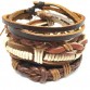 4pcs 1 Set Punk Genuine Wrap Leather Bracelets Men For Women Cuff Jewelry Accessories Wholesale32636952749
