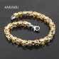 AMUMIU Promotion! Men&#39;s Bracelets Gold Chain Link Bracelet Stainless Steel 5.5mm Width Byzantine Wholesale High Quality KB0021945667211