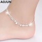 AOJUN 2017 Hot Silver Anklet Fashion Anklets For Women Ankle Bracelets Barefoot Sandals Female Girl Leg Chain Foot Jewelry JL00