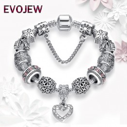 Authentic Silver Plated 925 Starfish Eiffel Tower Snowflake Crystal Heart Charm Beads, Fit Original Bracelet Women