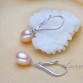 Beautiful natural white 925 sterling silver drop earrings for gift,wedding freshwater pearl earrings jewelry pink purple32568444178