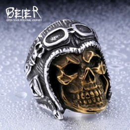 Beier new store 316L Stainless Steel ring high quality  skull ring for men  fashion jewelry BR8-395