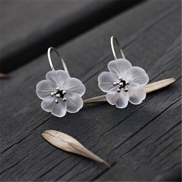 Best Quality Flower in the Rain New Arrival Real 925 Sterling Silver Handmade Jewelry Original Design Earrings Women Brincos