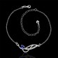 HOT! silver plated Anklets,925 fashion Silver jewelry charm Anklets blue rhinestone foot chain Anklets for women SA036-D