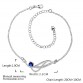 HOT! silver plated Anklets,925 fashion Silver jewelry charm Anklets blue rhinestone foot chain Anklets for women SA036-D32600469050