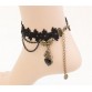 Handmade Gothic jewelry black lace women's anklets women accessories vintage foot jewelry  FL-43