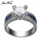 JUNXIN Unique Jewelry Blue Round Zircon Stone Ring White Gold Filled Wedding Engagement Rings For Women Men32704232175