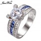 JUNXIN Unique Jewelry Blue Round Zircon Stone Ring White Gold Filled Wedding Engagement Rings For Women Men32704232175