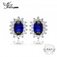 JewelryPalace Princess Diana William Kate Middleton&#39;s 1.5ct Created Blue Sapphire Stud Earrings Pure 925 Sterling Silver Jewelry32290982449