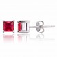 JewelryPalace Square 0.8ct Created Red Ruby 925 Sterling Silver Stud Earrings Fashion Earrings for Women Fine Jewelry New Brand