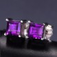 JewelryPalace Square Natural Amethyst Earrings Stud 925 Sterling Silver Jewelry Classic Square Fine Jewelry Women Earrings
