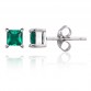 Jewelrypalace Square 0.6ct Created Created Russian Nano Emerald 925 Sterling Silver Stud Earrings Fashion Jewelry for Women