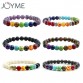 Joyme New 7 Chakra Bracelet Men Black Lava Healing Balance Beads Reiki Buddha Prayer Natural Stone Yoga Bracelet For Women32721112848