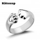 Kittenup Cute Dog Cat Paw Ring for women New Fashion Silver Plated Claw Jewelry
