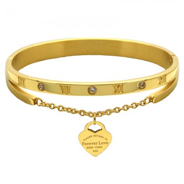 Luxury Famous Brand Jewelry Pulseira Stainless Steel Bracelet & Bangle Gold Plated Heart  Love Tag Bracelet Jewelry For Women