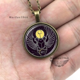 MZA1051 fashion jewelry egyptian scarab ankh pendant necklace occult magic ancient egypt antique esoteric magic