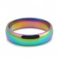 Men Women Rainbow Colorful Ring Titanium Steel Wedding Band Ring Width 6mm Size 6-10 Gift free shipping32724342940
