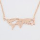 New Fashion Gold Color World Map Pendant Necklace For Women Fine Jewelry 8675