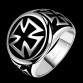 Punk Man Ring Black Titanium Male Ring High Quality Jewelry 316L Titanium Steel Cross Rings For Men Skull Ring