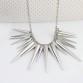 Steampunk Pendant Necklace Gold Silver Color Chain Spike Maxi Statement Necklaces & Pendants For Women Jewelry574897684