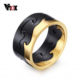 VNOX Exclusive Removable Rings for Men Jewelry Black Stainless Steel Mens Engagement Rings  Gold/Black/Silver Plated