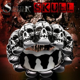 steel soldier - Vintage Punk, Stainless Steel Skull Ring 